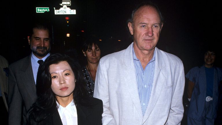 Gene Hackman and wife Betsy Arakawa in 1991. Pic: Dave Lewis/Shutterstock
