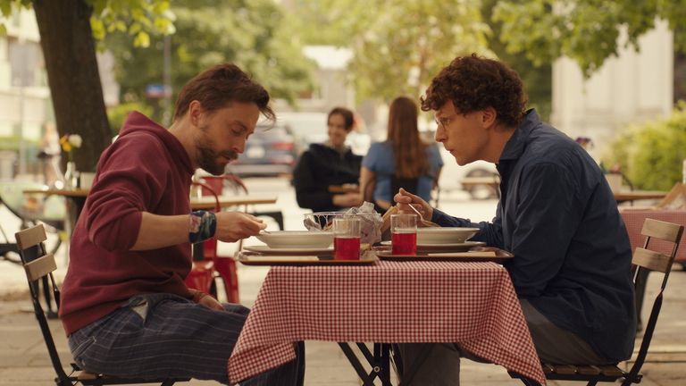 Kieran Culkin and Jesse Eisenberg in A Real Pain. Pic: Courtesy of Searchlight Pictures 2024