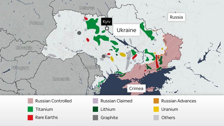 Map of Ukraine minerals
