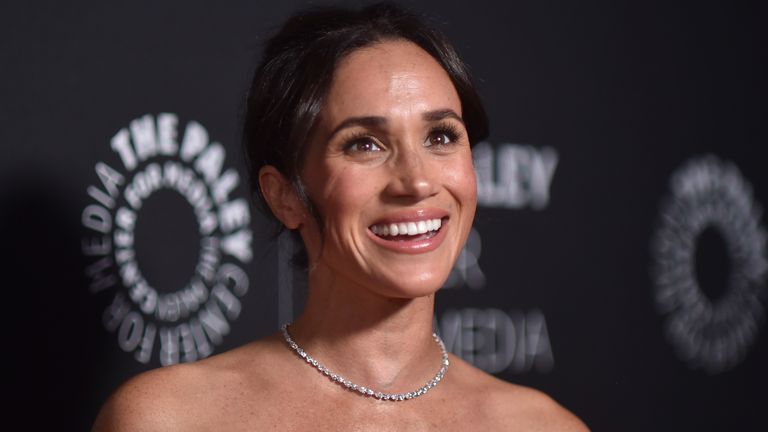 Meghan Markle arrives at the Paley Honors Fall Gala on Wednesday, Dec. 4, 2024, at the Beverly Wilshire Hotel in Beverly Hills, Calif. (Photo by Richard Shotwell/Invision/AP)