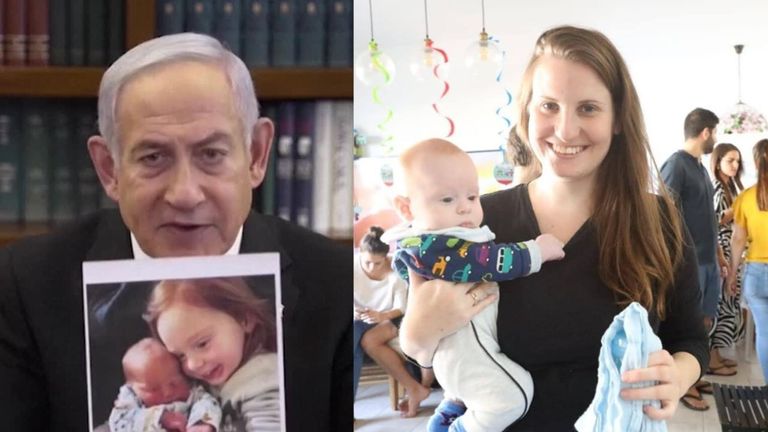 Benjamin Netanyahu reacts to the "brutal murders" of Israeli hostages Shiri, Aril and Kfir Bibas. He says Hamas returned the wrong body - handing over the remains of a Gazan woman and not Shiri.