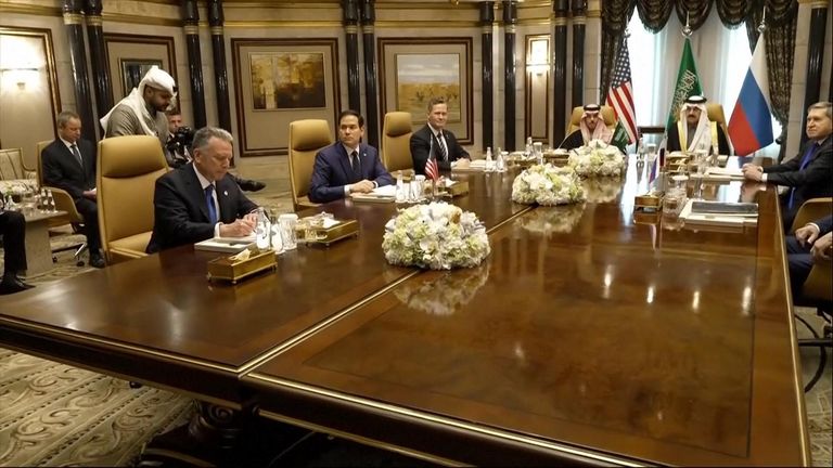 US and Russian diplomatic officials have begun peace talks on ending the war in Ukraine as they meet in Riyadh, Saudi Arabia.
