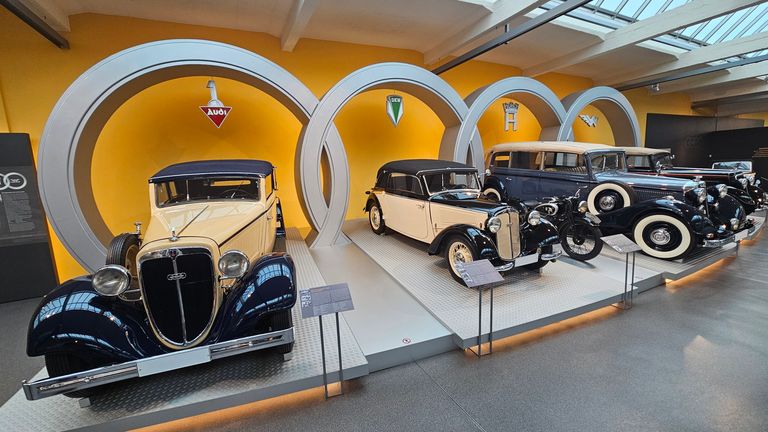 SN screengrab from Robbins VT about Trump tariffs. GVs from german car parts manufacturer HENNgineered in Zwickau, and the August Horch Car Museum. FTV PKG GERMAN AUTO TARIFFS ROBBINS ZWICKAU 27032025