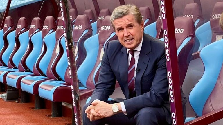 Beth Rigby with Christian Purslow - Aston Villa's chief executive