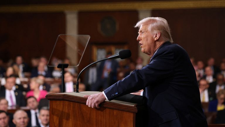 President Trump addressed a joint session of Congress this week. Pic: Reuters