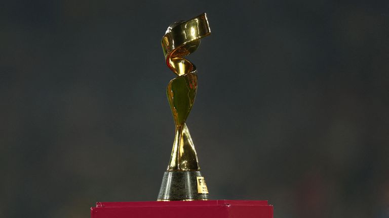 The trophy for the 2023 Women's World Cup final - which England lost.  Pic: Reuters/Hannah Mckay