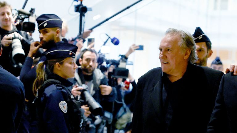 Gerard Depardieu arrives at court.  Pic Reuters