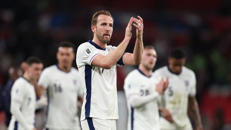 Harry Kane scored against Albania. Pic: Reuters