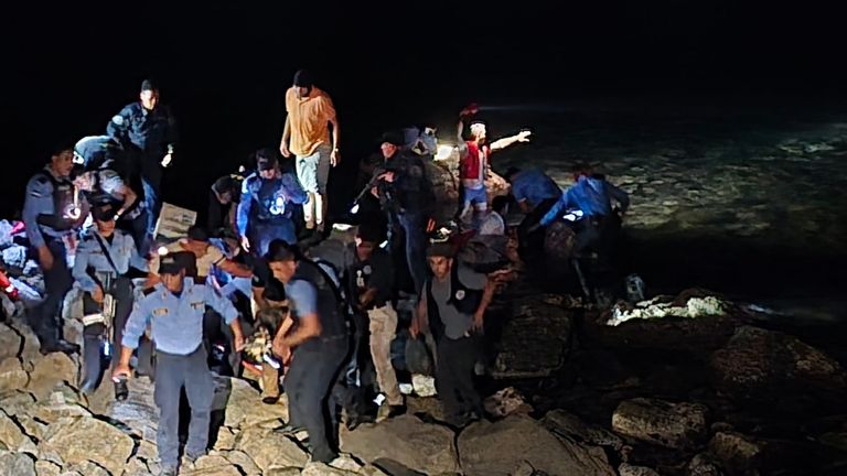 The rescue effort overnight on the coast.  Pic: Honduras National Police