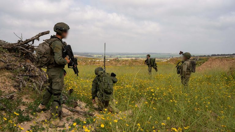 Israeli solders in southern Gaza. Pic: IDF handout