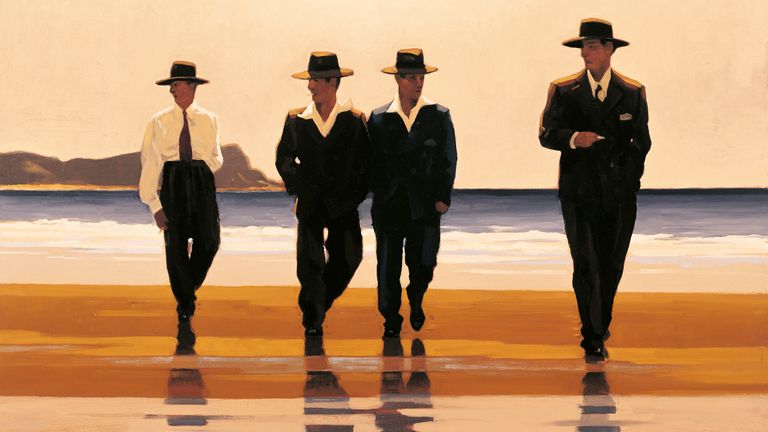 The Billy Boys, a previously unseen painting by Jack Vettriano.  Pic: Jack Vettriano/PA