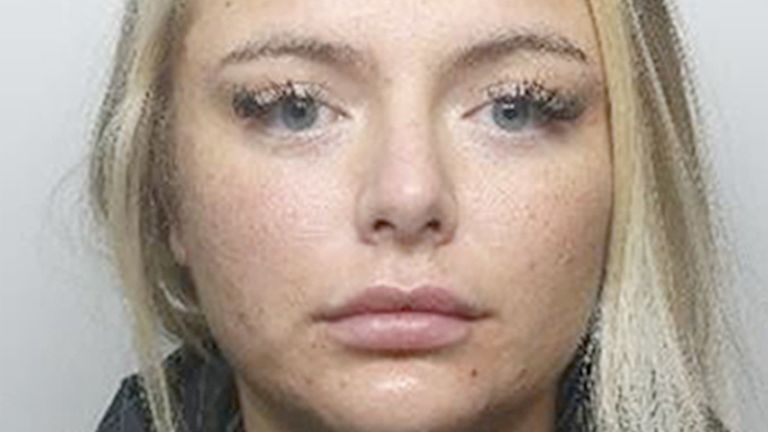 Katie Evans has been jailed for 21 months at Sheffield Crown Court after having an intimate relationship with prisoner, Daniel Brownley.  Pic: PA