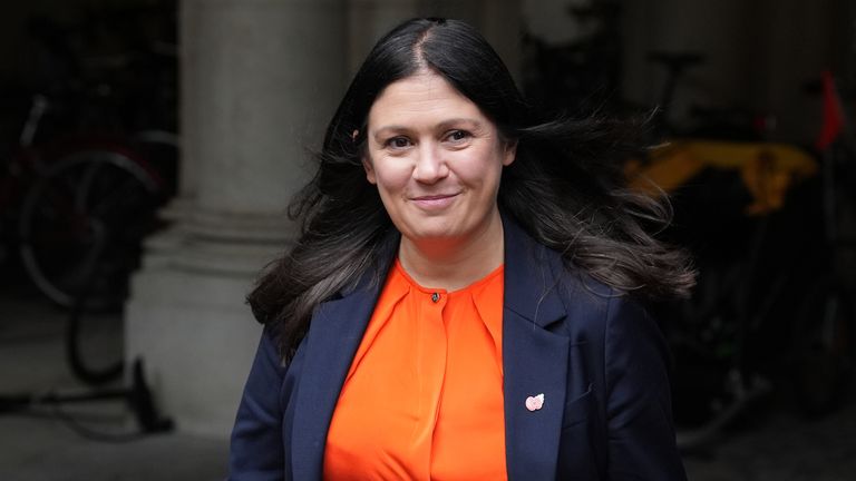 Lisa Nandy arrives in Downing Street.  Pic: PA