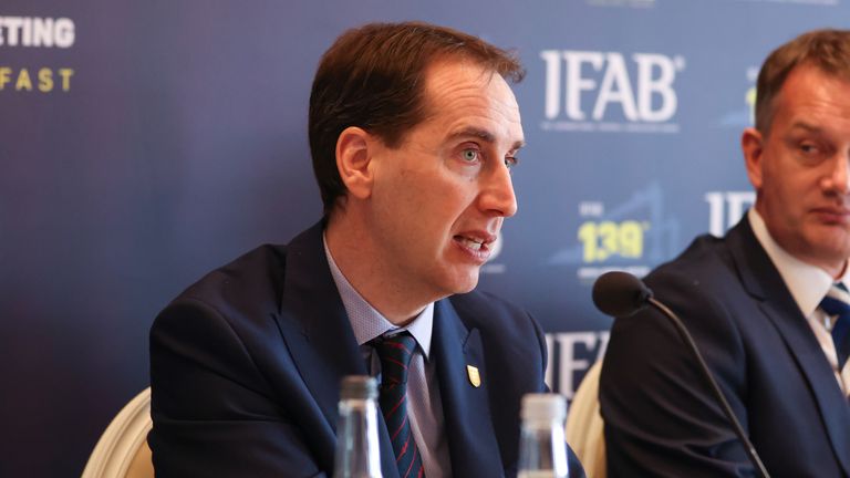 FA chief executive Mark Bullingham at the IFAB meeting.  Pic: PA