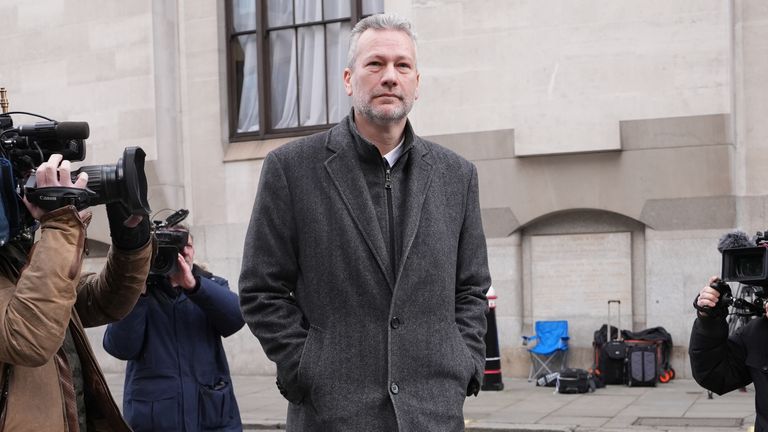Nathan Gill pictured leaving the Old Bailey after the hearing on Friday 14 March. Pic: PA