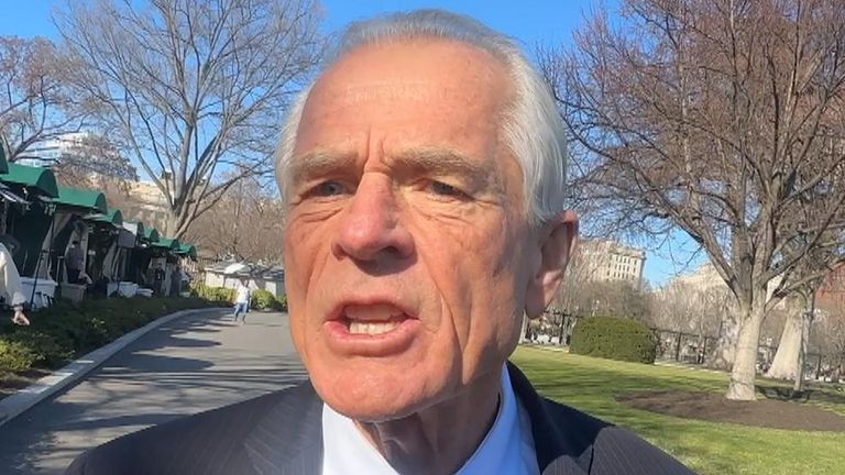 Peter Navarro speaks to Sky's Mark Stone