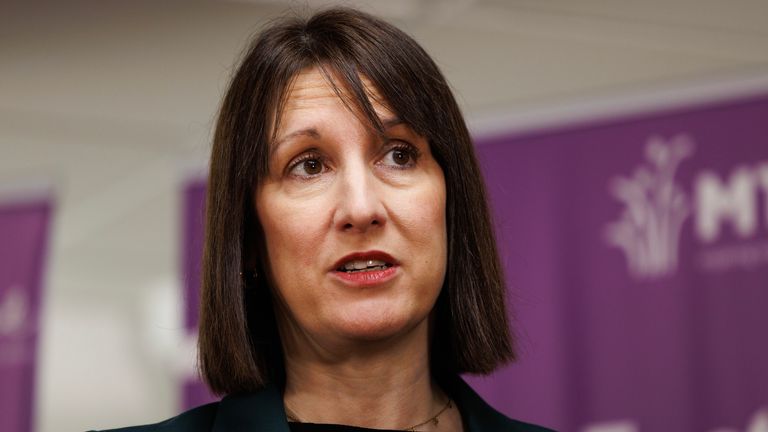 Rachel Reeves speaks to the media after a visit to Maidstone Hospital.  Pic: PA