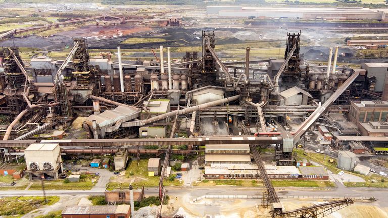 British Steel Ltd steelworks in Scunthorpe.  Pic: PA