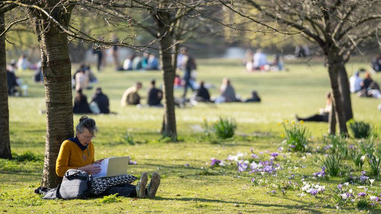 People enjoy warmer weather in Regent's Park, central London. File pic: PA