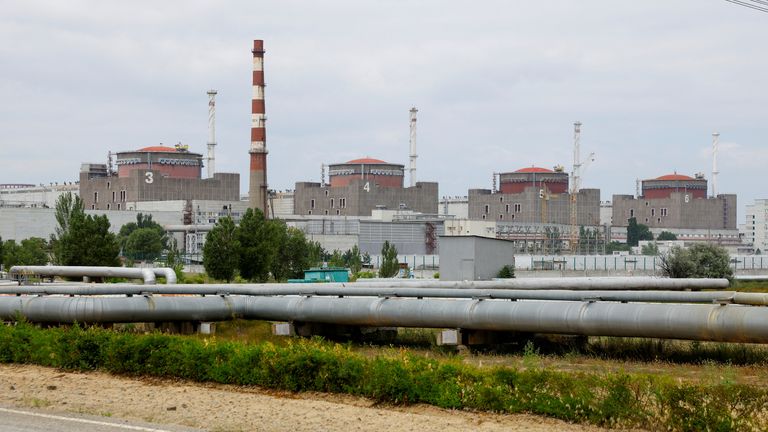 A view shows the Zaporizhzhia Nuclear Power Plant during the visit of the International Atomic Energy Agency (IAEA) expert mission in the course of Russia-Ukraine conflict outside Enerhodar in the Zaporizhzhia region, Russian-controlled Ukraine, June 15, 2023. REUTERS/Alexander Ermochenko