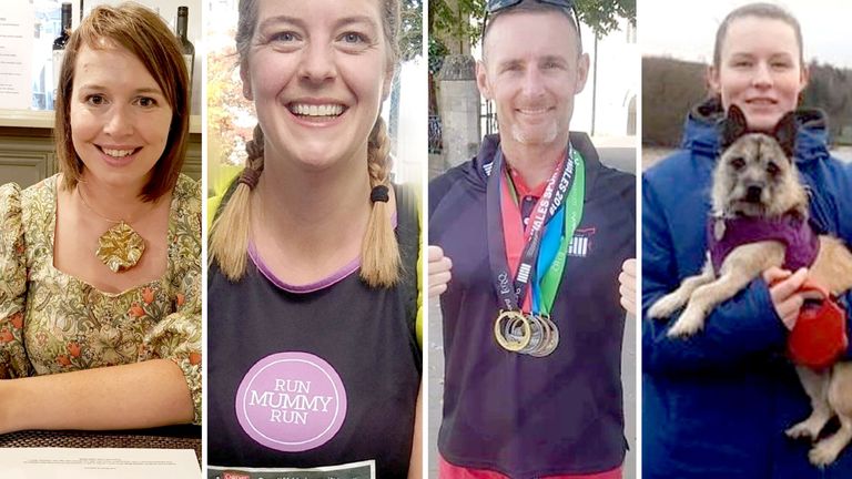 (L-R) Nicola Wheatley, Andrea Powell, Paul O'Dwyer and Morgan Rogers. Pics: Family handouts (via Dyfed-Powys Police)