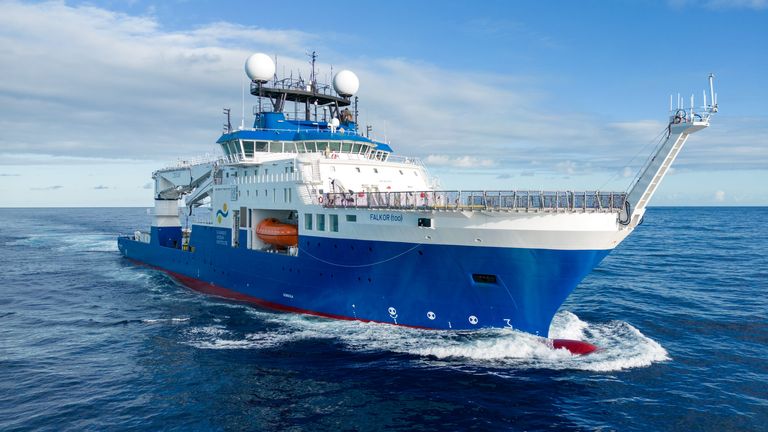 The Falkor (too) vessel - with British scientists on board - was hunting for new marine life. Pic: Schmidt Ocean Institute