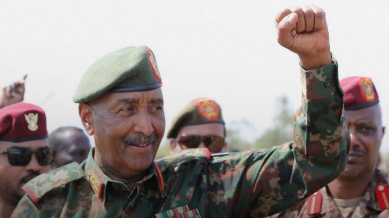 Sudan's army chief Abdel Fattah al-Burhan gestures to soldiers inside the presidential palace after the Sudanese army said it had taken control of the building, in the capital Khartoum, Sudan March 26, 2025. Sudan Transitional Sovereignty Council/Handout via REUTERS THIS IMAGE HAS BEEN SUPPLIED BY A THIRD PARTY