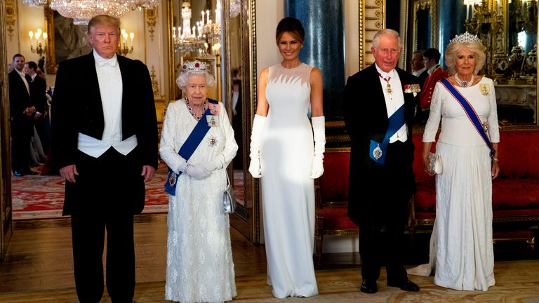 The president was hosted by the Queen in June 2019. Pic: Reuters