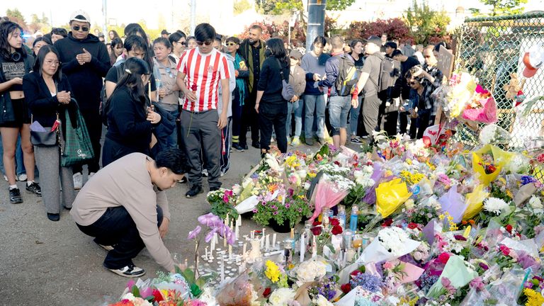 Mourners at a memorial in Vancouver.  Pic: Reuters