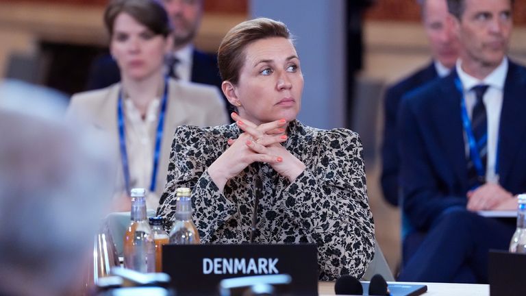 Denmark's Prime Minister Mette Frederiksen. Pic: AP