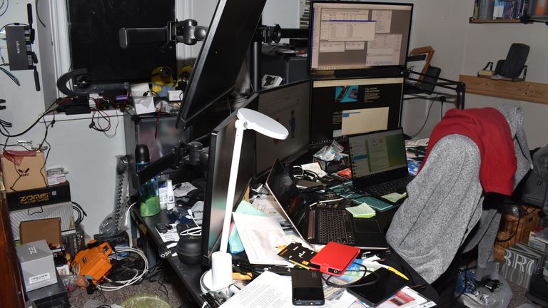 Electronics and spying equipment seized from Orlin Roussev's Great Yarmouth guesthouse.  Pic: Duncan Gardham/MPS