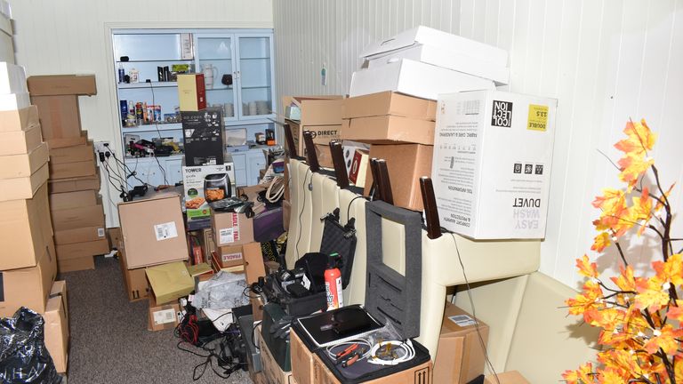 Electronics and spying equipment seized from Orlin Roussev's Great Yarmouth guesthouse.  Pic: Duncan Gardham/MPS