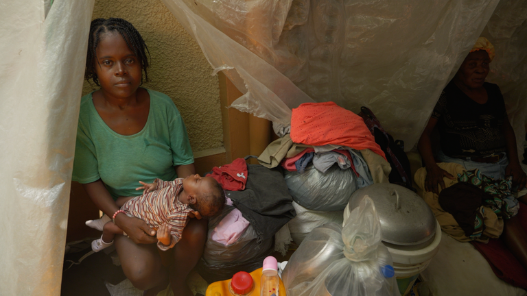 Barbara Gashwi and baby Jenna in Port-au-Prince, Haiti
