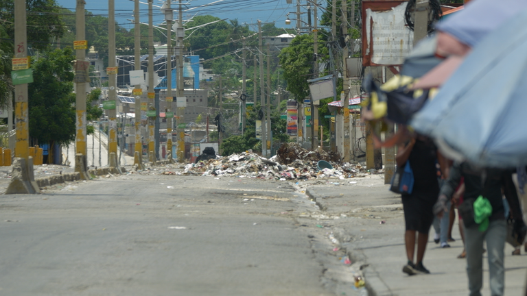 Deserted street Port-au-Prince, Haiti