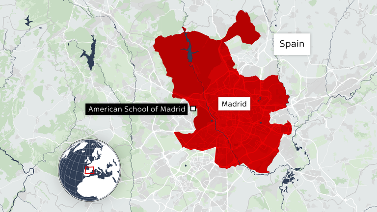 The location of the shooting of Andriy Portnov in Madrid