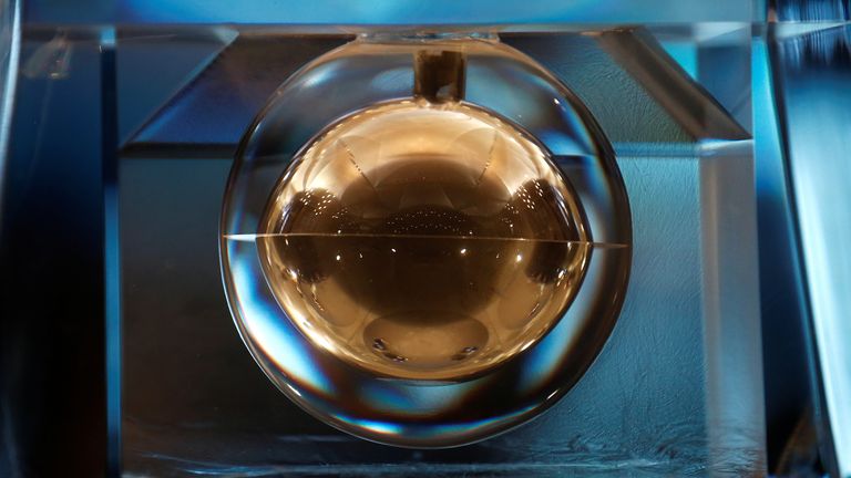 Moon samples from the Chang'e-5 Mission on display at the National Museum in Beijing. File pic: Reuters