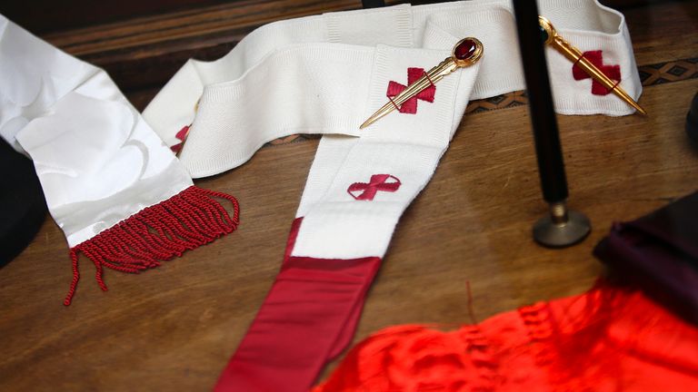 A pallium seen on display. Pic: Reuters