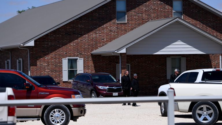 A funeral is held for the second measles death in the state, Sunday, April 6, 2025, in Seminole, Texas. (AP Photo/Annie Rice)