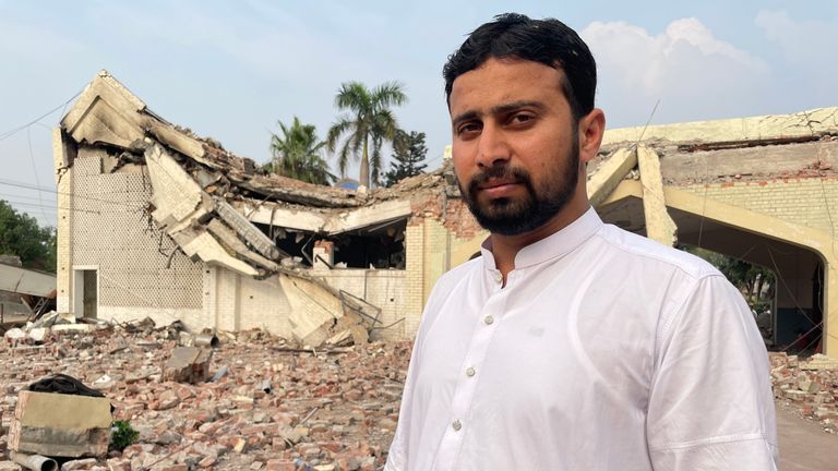 Usama Sarwar. Grab from Cordelia Lynch report on anger in Pakistan after Indian air strikes