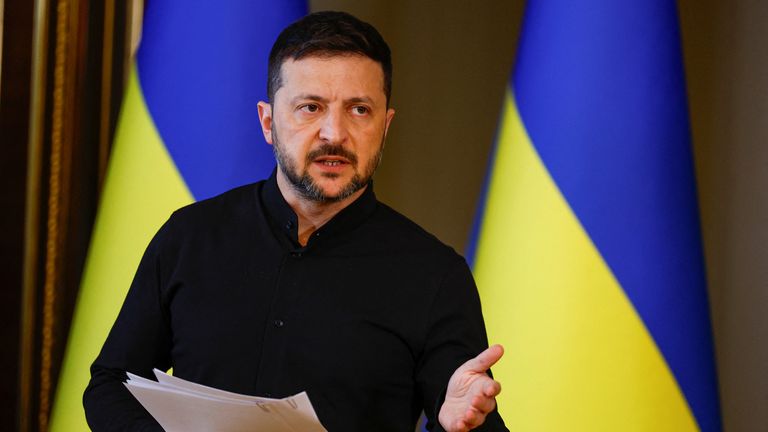Volodymyr Zelenskyy had challenged the Russian president to meet with him. Pic: Reuters